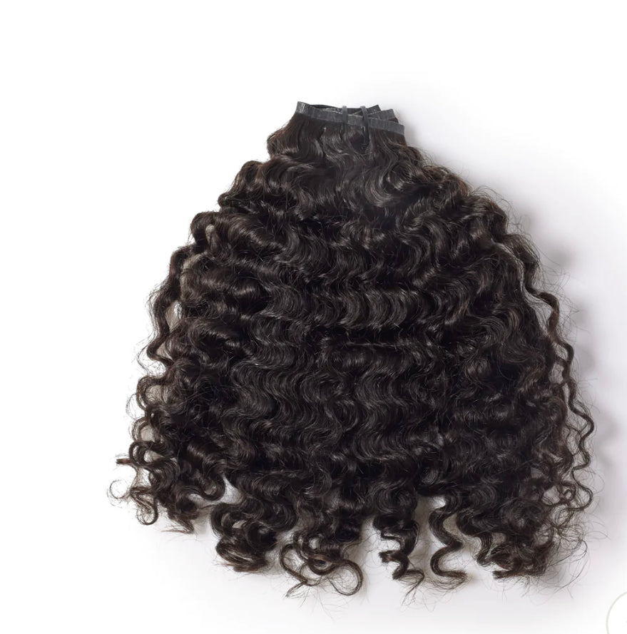 Indian Curly Seamless Clip In Hair Extensions